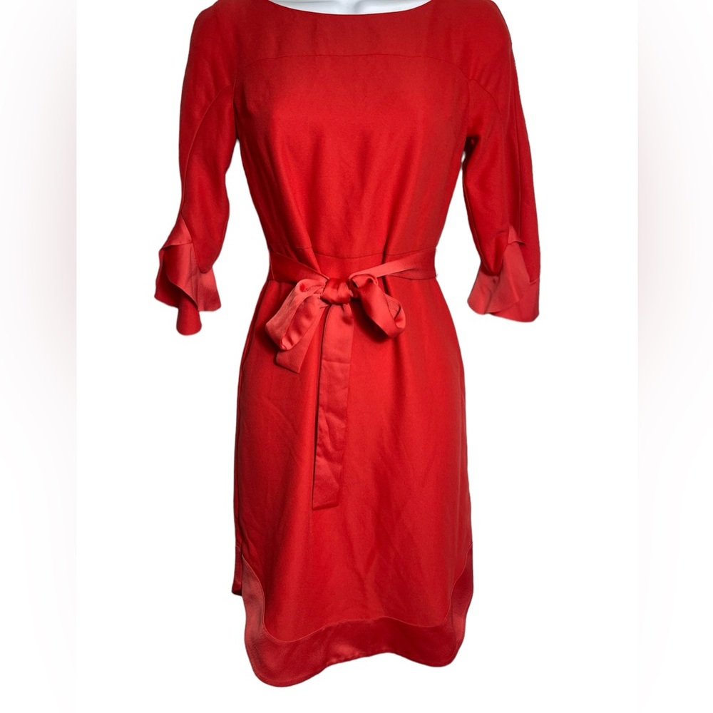 NWT‎ Banana Republic dress size 00 petite stunning bright coral red dress ❤️❤️